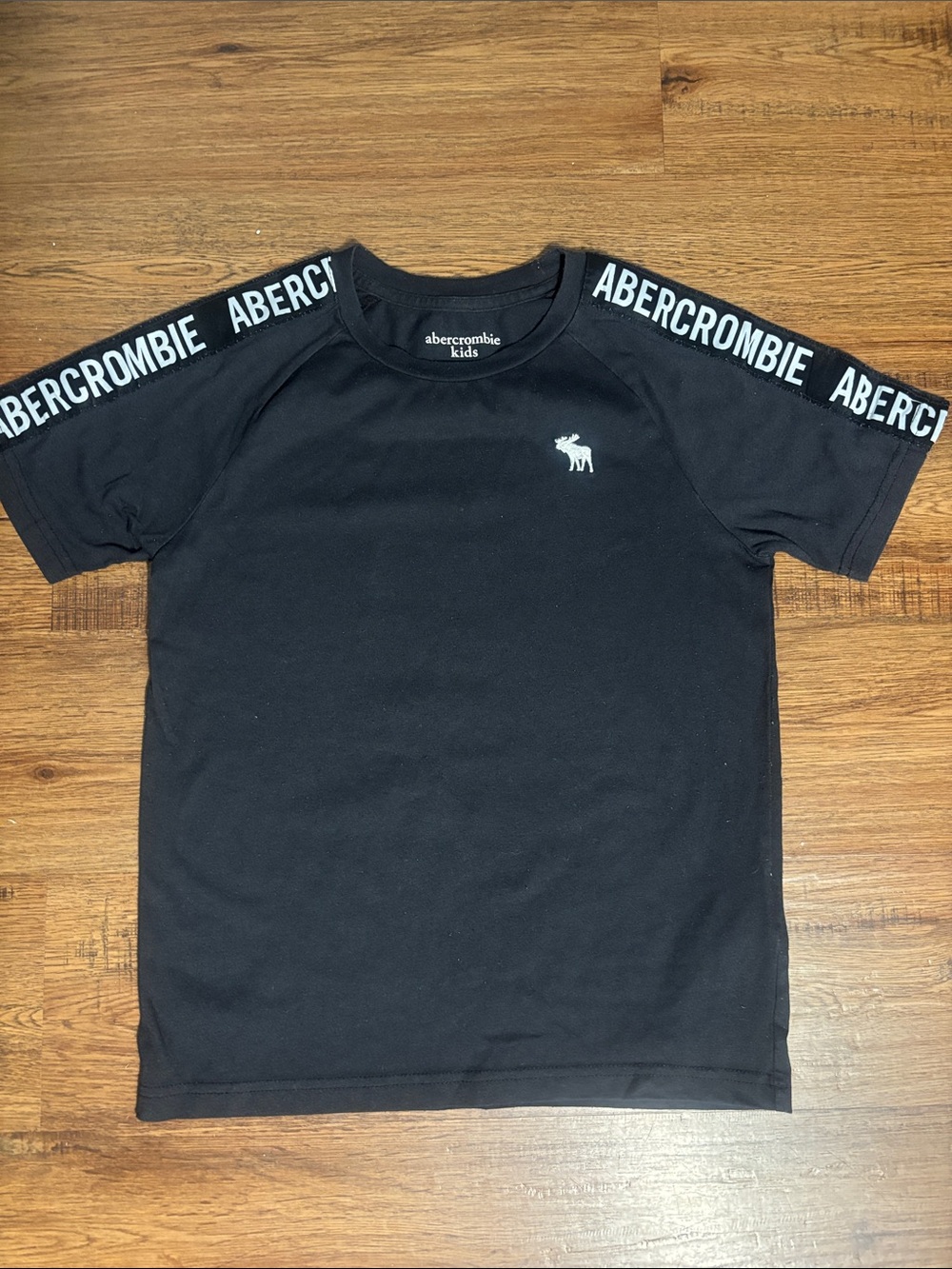 Abercrombie & Fitch Kids Black Tee with Contrast Shoulder Logo